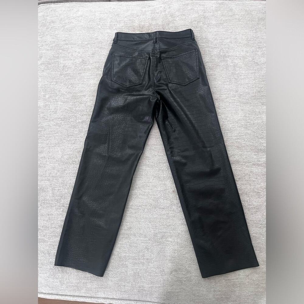 Express Croc-Embossed Faux Leather High-Rise Straight-Leg Pants 2 Office Siren - Picture 7 of 9
